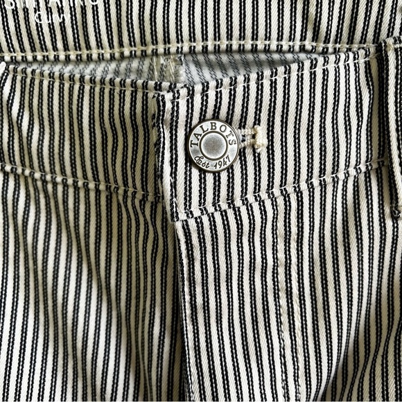 Talbots Pin Stripe Flawless Denim Curvy Slim Ankle Jeans Women 10 Preppy Casual - Picture 4 of 7